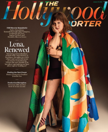 Lena Dunham wears a rainbow cape on the cover of THR