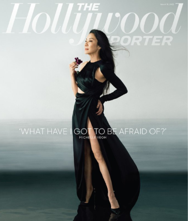 Michelle Yeoh wears black dress on THR cover