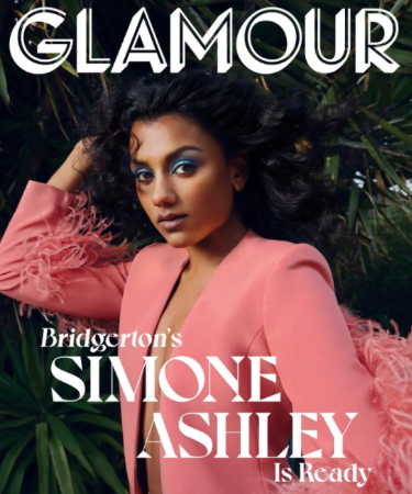 Simone Ashley wears pink on Glamour