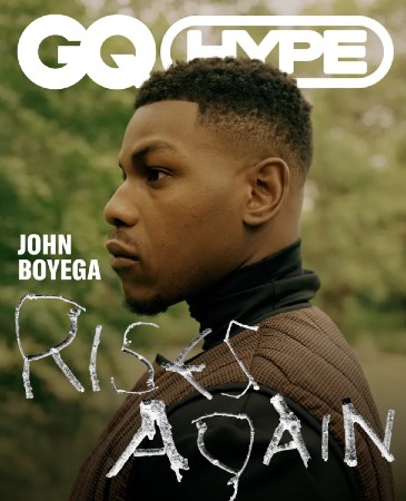 John Boyega on the cover of GQ Hype with the headline "Rise Again"
