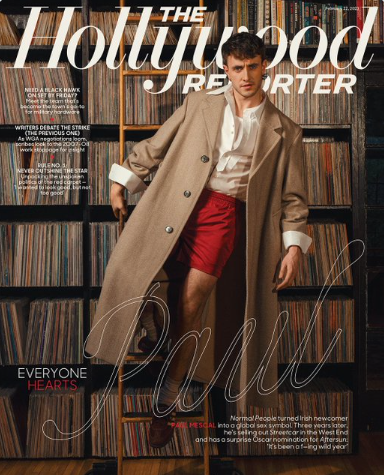 paul mescal in a library on the cover of THR